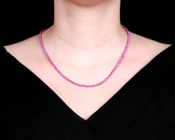 Radiant Simplicity: Sleek Pink Ruby Necklace for Effortless Style