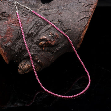 Radiant Simplicity: Sleek Pink Ruby Necklace for Effortless Style