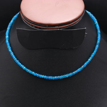 Neon Blue Apatite Strength Necklace | 925 Sterling Silver Adjustable Jewelry