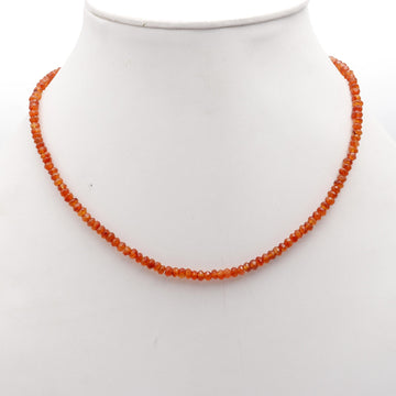 Natural Carnelian Beaded Necklace | Sterling Silver Chakra Healing Gift for Her