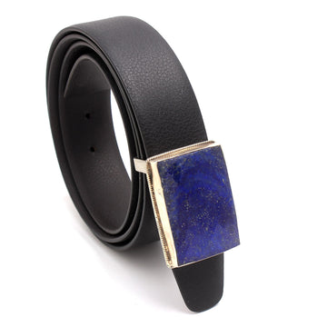 Sapphire Nights: Sterling Silver Lapis Lazuli Men's Belt Buckle