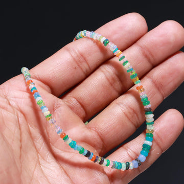 Multi-Color Ethiopian Bead Necklace | 3-4mm Fire Rondelle Jewelry