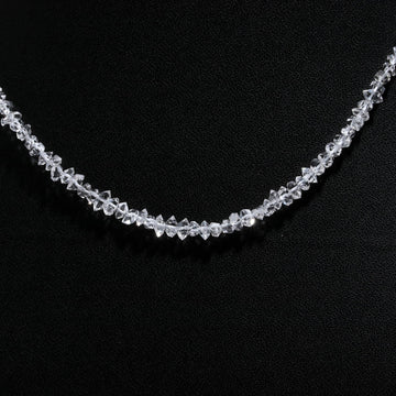 Elegant Herkimer Diamond Beaded Necklace | Clear Quartz Jewelry