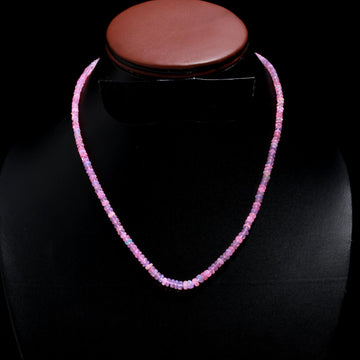 Natural Pink Opal Necklace | 925 Sterling Silver Handmade Jewelry, Valentine Gift