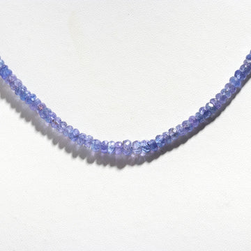 Tanzanite Beaded Necklace | Purple Gemstone 3-4mm Faceted Rondelle Healing Crystals