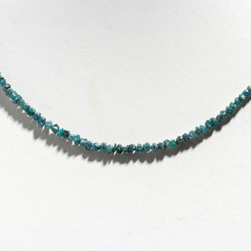 Natural Blue Diamond Necklace | Handmade Raw Diamond Sterling Silver Jewelry