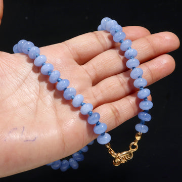 Radiant Blue Tanzanite Knotted Necklace