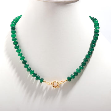 Serene Green Jade Knotted  Necklace