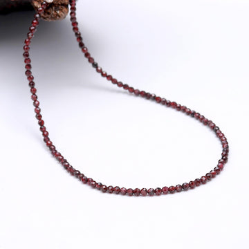 Mozambique Garnet Beaded Necklace | Minimalist Red Gemstone Jewelry