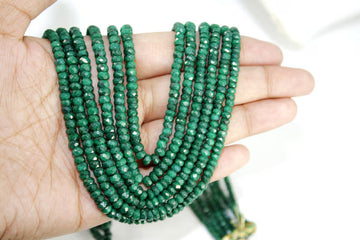 Elegant Emerald Corundum Necklace – Customizable Multi-Strand Beauty