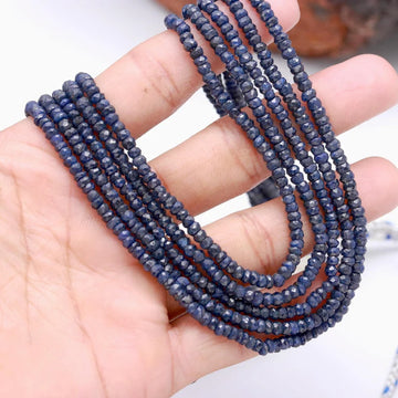 Lustrous Blue Sapphire Beaded Necklace – Sophisticated Multi-Strand Design